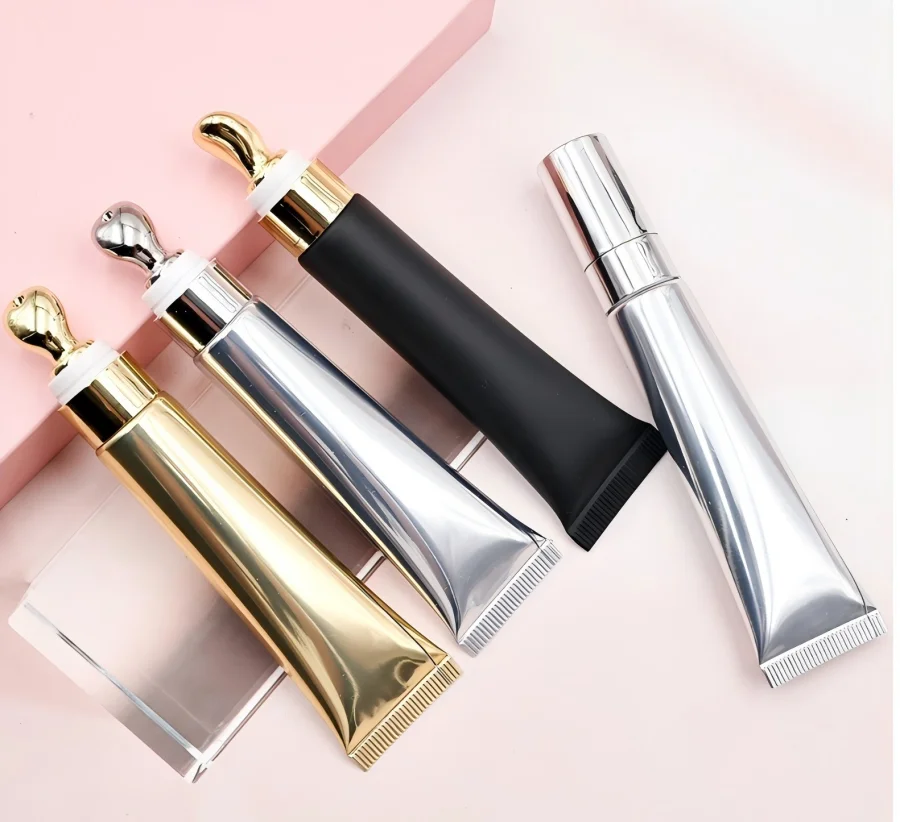 

20 мл тюбик для блеска для губ с индивидуальным логотипом, пустая пластиковая жидкая помада, металлический наконечник, контейнер для бальзама для губ, масляный аппликатор, 30 шт.