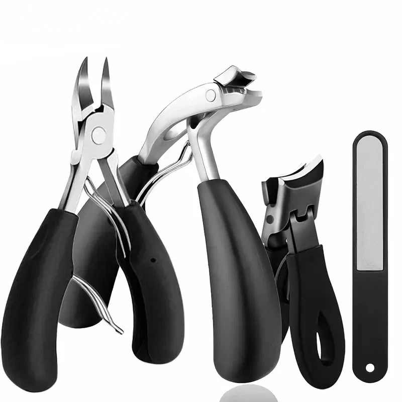 

1/3/4PCS Don't Bend to Cut Toenail Stainless Steel Elbow Nail Clipper Large Opening Nail Clippers Set Nail Cutter Pedicure Tools
