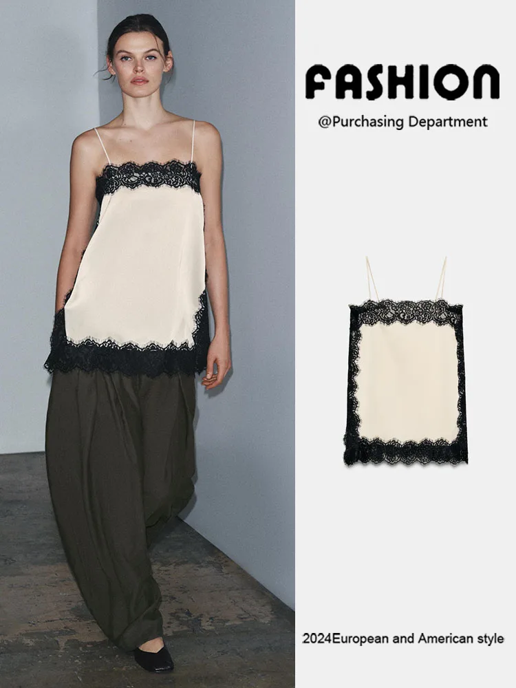 Nuovo Inverno 2025 delle Donne Faionable Versatile Colore Blo oulder Bared Raso di Seta Texture Top in Pizzo Costume di Scena Etnico