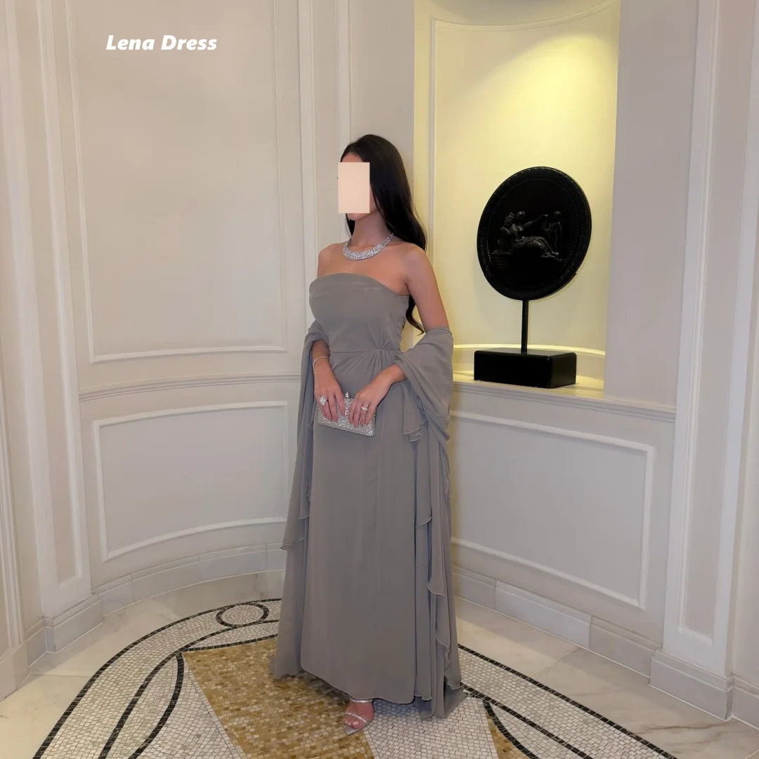 

Lena Shawl Prom Dresses 2025 Luxury Elegant Evening Dresses for Special Occasions Custom Made Chiffon Line A Multi-layer Party