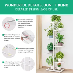 Multiple Blumetopfhalterregal, Pflanzenregale, Eisenständer, Innen- und Außenbereich, Pflanzer Display Organizer 6 Hauptverkaufsunterstützung Vase - №4