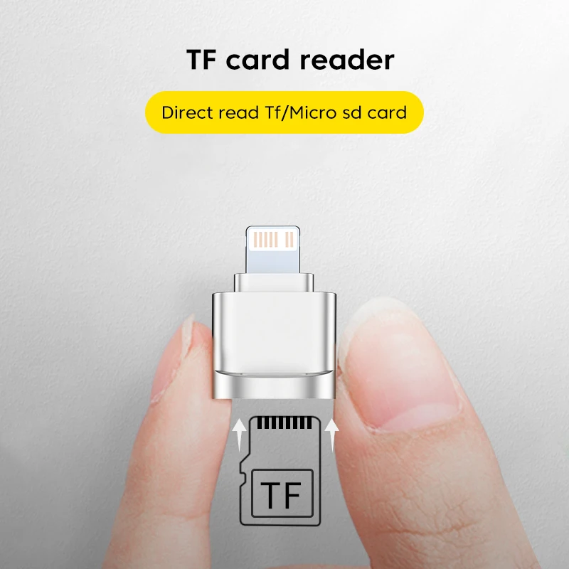 Micro SD TF Card Reader Converter For iPhone 13 12 Pro OTG To Micro SD Card Reader Lightning Memory Card ForiOS 13 Above System