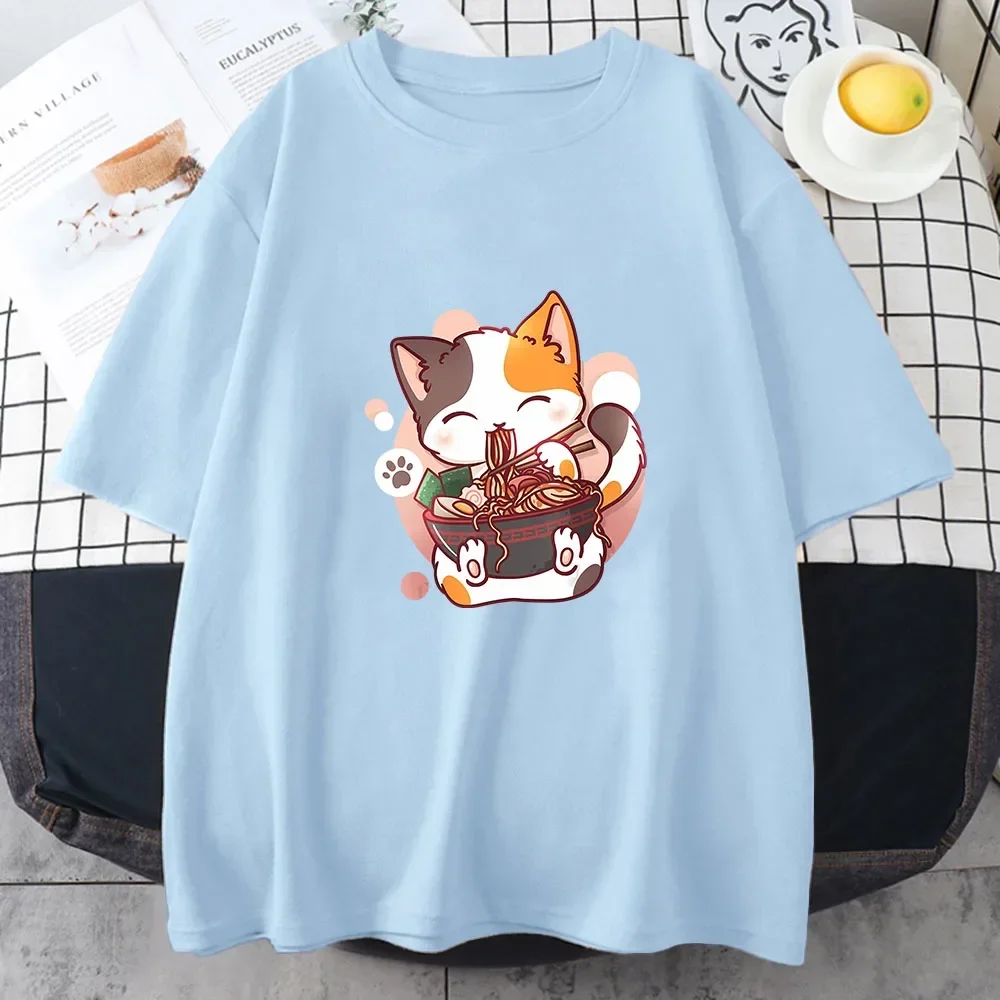 تي شيرت Neko Shiba Dog للرجال والنساء ، بلوزة على الطراز الياباني ، قطن 100% ، قمصان غير رسمية ، ملابس كاواي شهيرة ، جودة عالية ، صيف