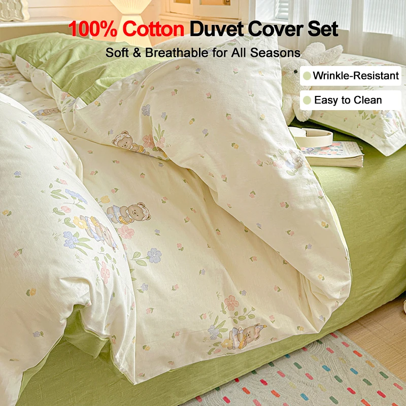 

Комплект постельного белья из 100% хлопка, гипоаллергенный, приятный для кожи, устойчивый к выцветанию и сминанию, комфортный, дышащий, на все сезоны