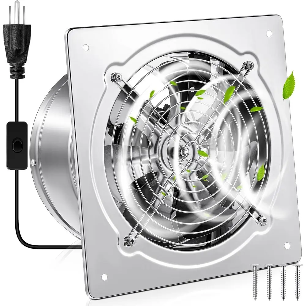 

8-дюймовый вытяжной вентилятор AN-576 CM для кухни с выключателем, портативный, для небольших ванных комнат, подключаемый, для гаража, с заслонкой, для мастерской, курительной комнаты