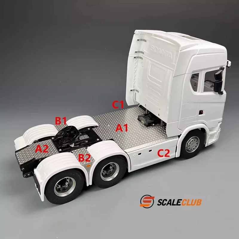 SCALECLUB 1/14 Voor SCANIA 770S Rvs Chassis Cover Antislip Plaat antislip Platform Side Gereedschapskist