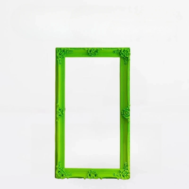 

Flocking full-length mirror floor-to-ceiling women's clothing store home full-length mirror French retro high-end velvet mirror