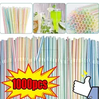 Disposable Plastic Curved Drinking Straws Reusable Child Straw for Drinks Colorful Drinking Tube Multi-time Straw Party Supplies