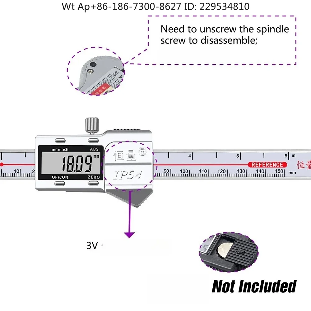 Metric Imperial Wide Measuring Surface Duckbill Type Wire Rope Digital 0-150 0-200 4CR13 Stainless Steel Measuring Tools