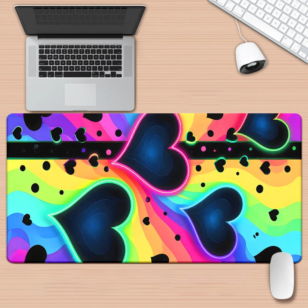 Brand Heart Color HD Printed Desk Pad Iron Art XXL Mousepad Multi Functional Gaming Keyboard Mat Office PC Gamer Desk Mat