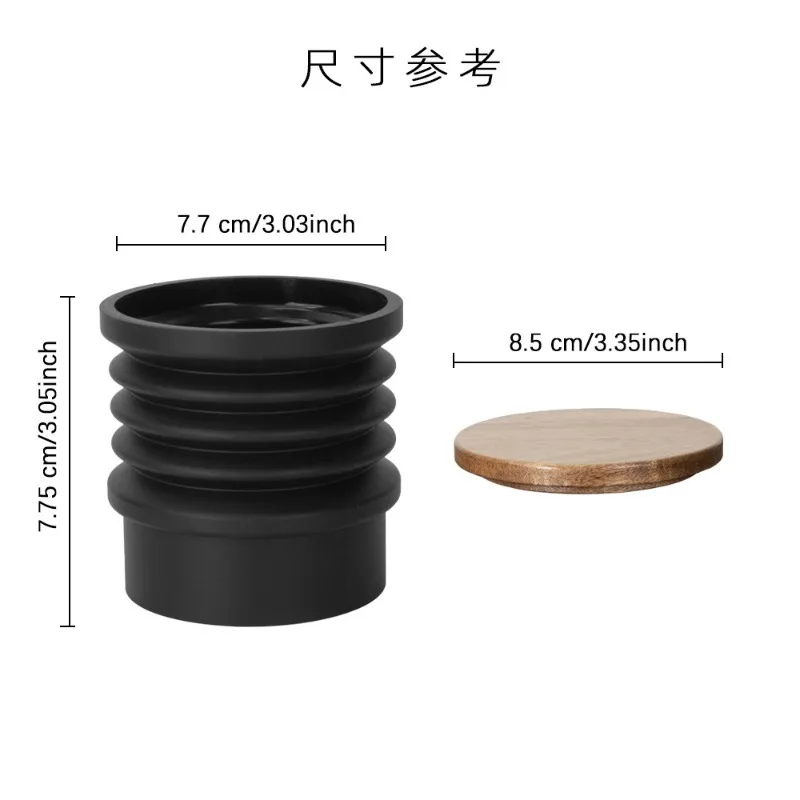 Coffee Grinder Bean Hopper Silicone Bellow With Wooden Lid, Compatible With Breville Grinder, Coffee Residue Cleaning Funnel