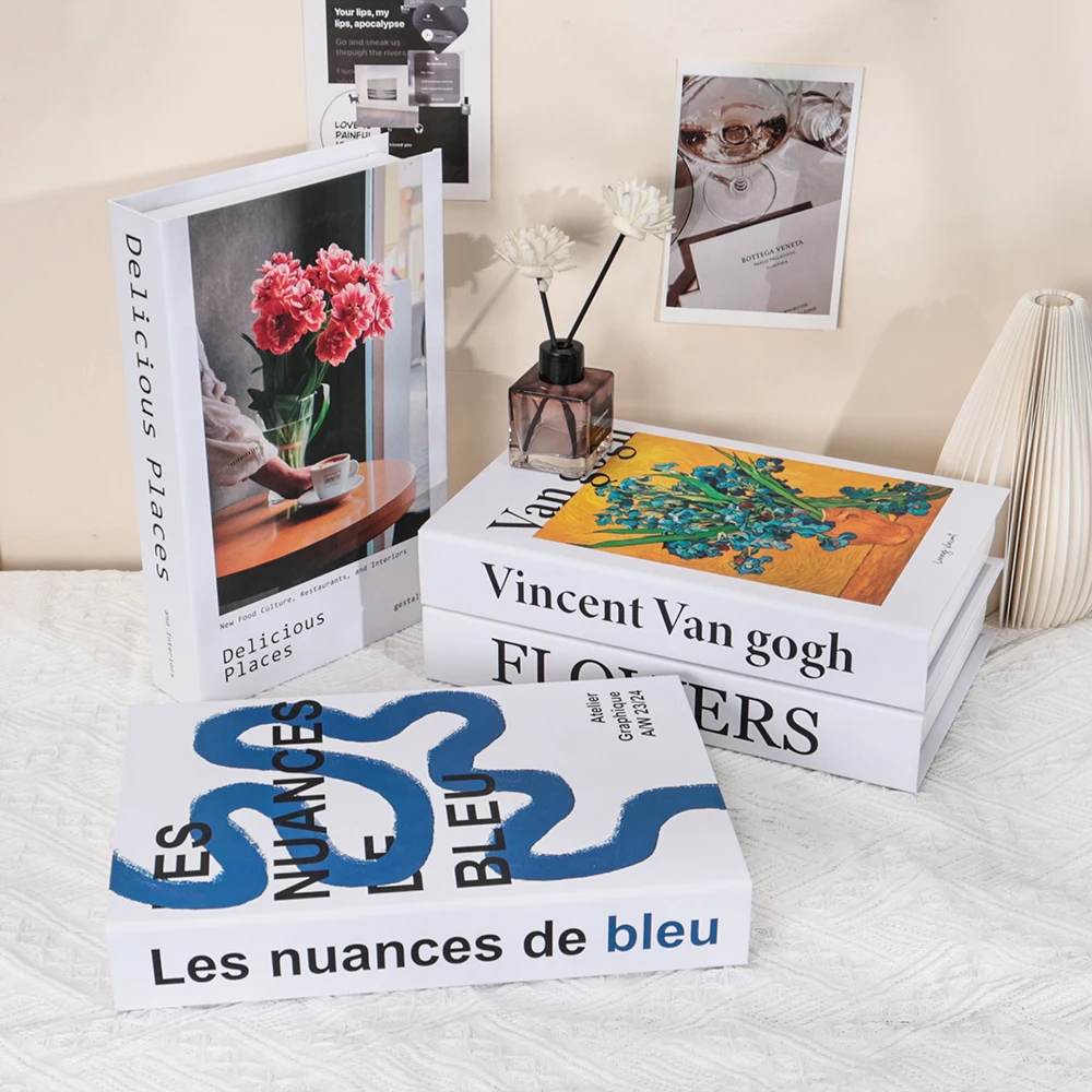 

Красочная весенняя мода, украшение для поддельной книги, ящик для хранения с дистанционным управлением, роскошный реквизит для гостиной, украшение для дома, модель комнаты