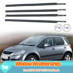 4PCS Car Outer Door Windows Rubber Weatherstrip For Suzuki SX4 07-13 Hatchback Waterproof Pressure Sealing Strip Car Accessories