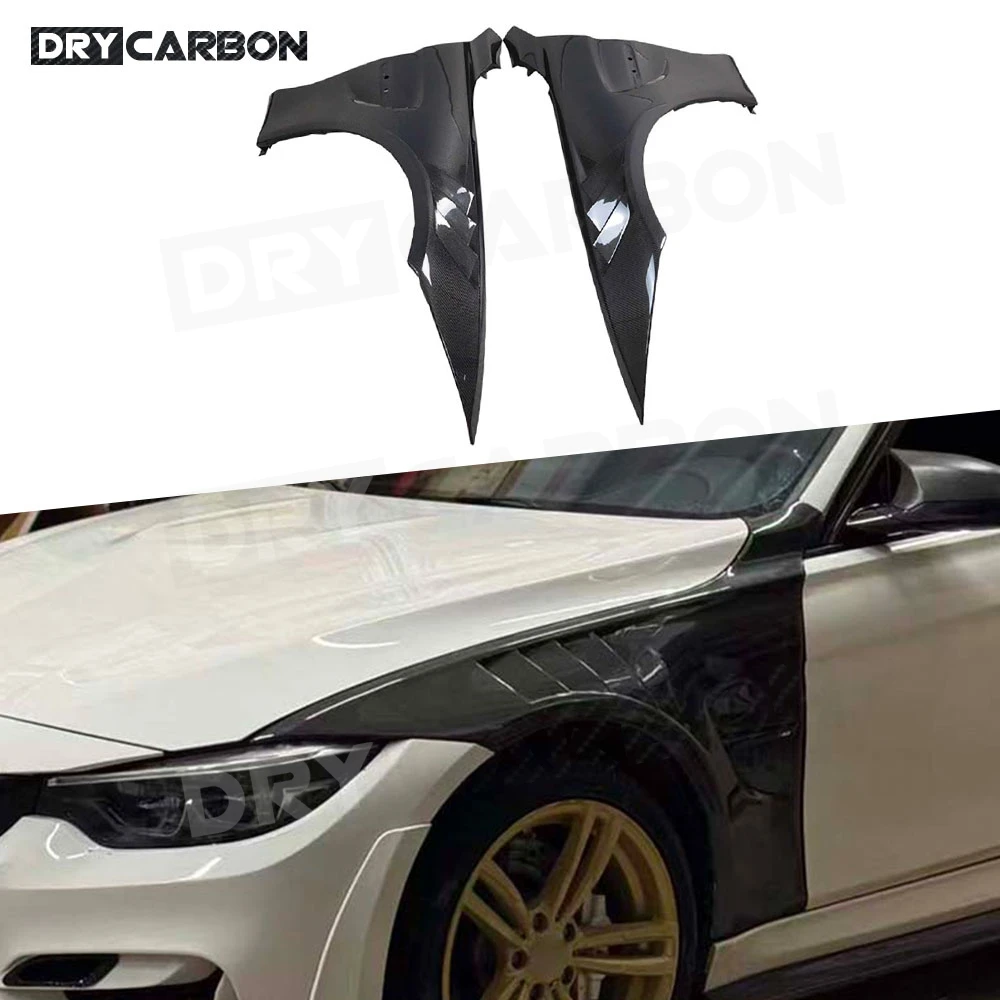 Kohlefaser-Frontkotflügel mit Lüftungsöffnungen, Spoiler-Canards, Karosserie-Styling-Kit für BMW F82 M4 2014-2018 FRP