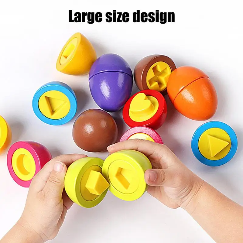 

Playtime Matching Eggs Toddler Geometric Eggs Sorter Toy Matching Eggs with Coordinated Shapes and Colors for Kids Toddler Boys