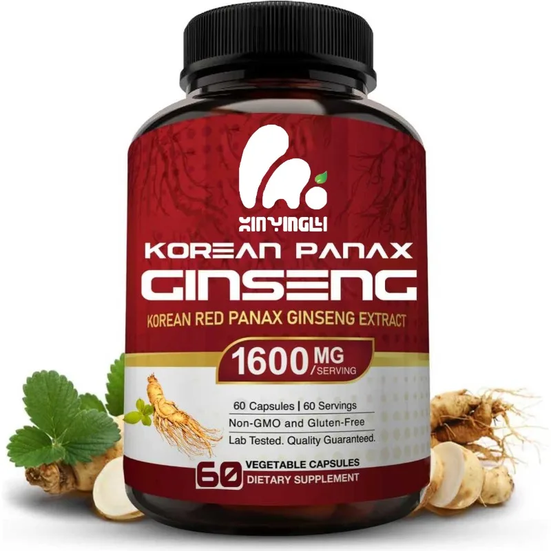 

Korean Red Ginseng 1600mg -60 capsules Pure vegetarian capsules 5% ginsenosides | Non GMO, gluten free