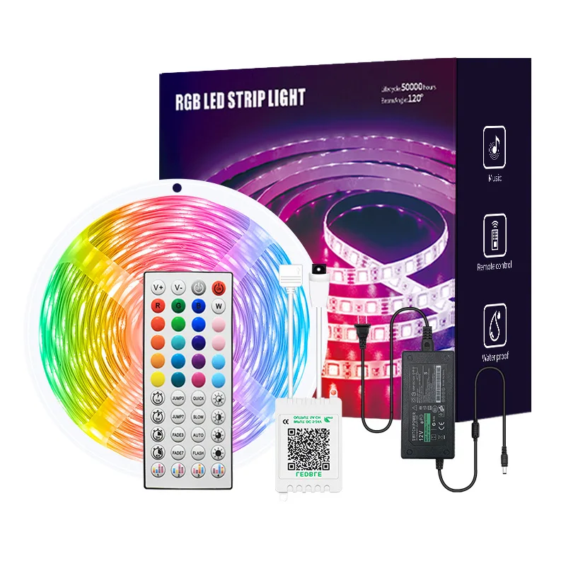 

30m 12v led light strip 5050 RGB smart music sync APP Bluetooth remote control room decor lights led strip lights for home