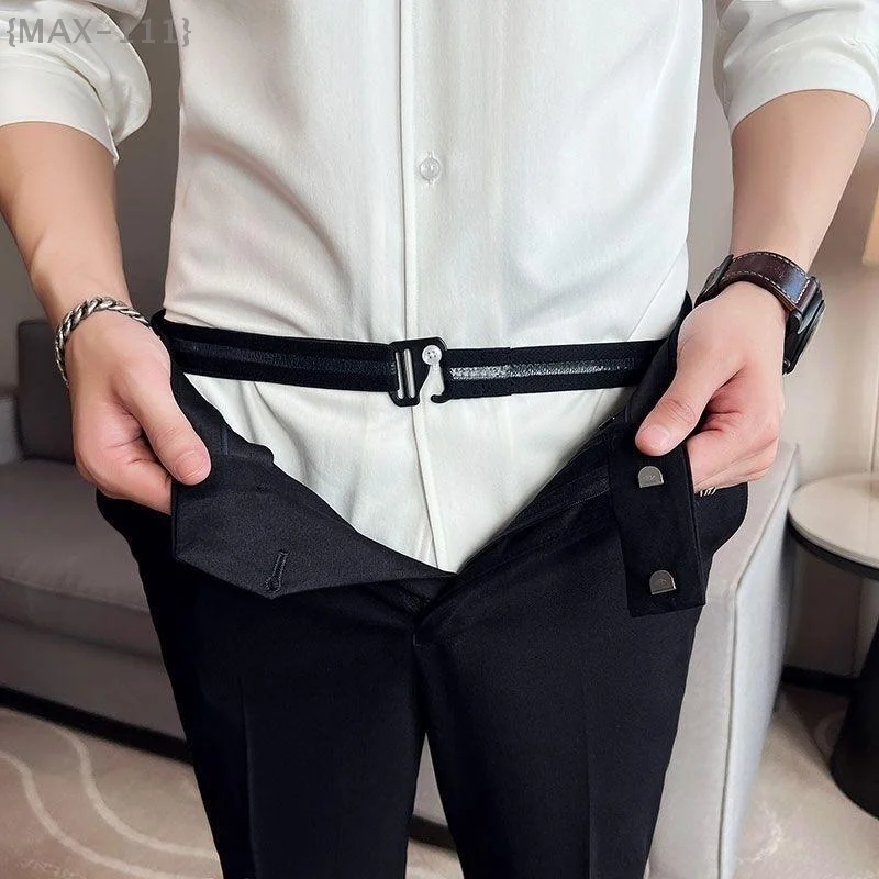 Non-Slip Elastic Waistband Shirt Stay Belt For Men, Anti-Wrinkle Business Shirt Fixing Accessory