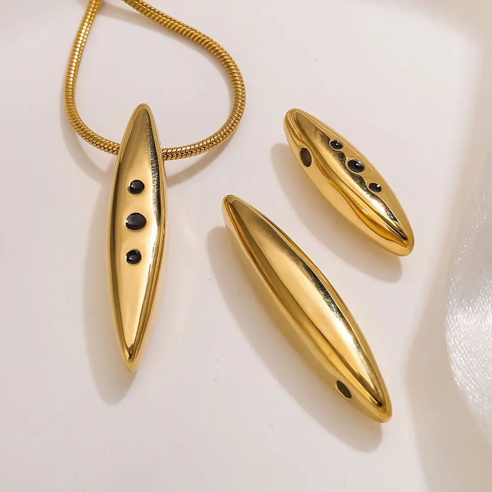 2PCS Stainless Steel Charms Rhinestone Gold-Plated Pendant Accessories for Necklace Bracelet Jewelry Making Material Supplies view 6