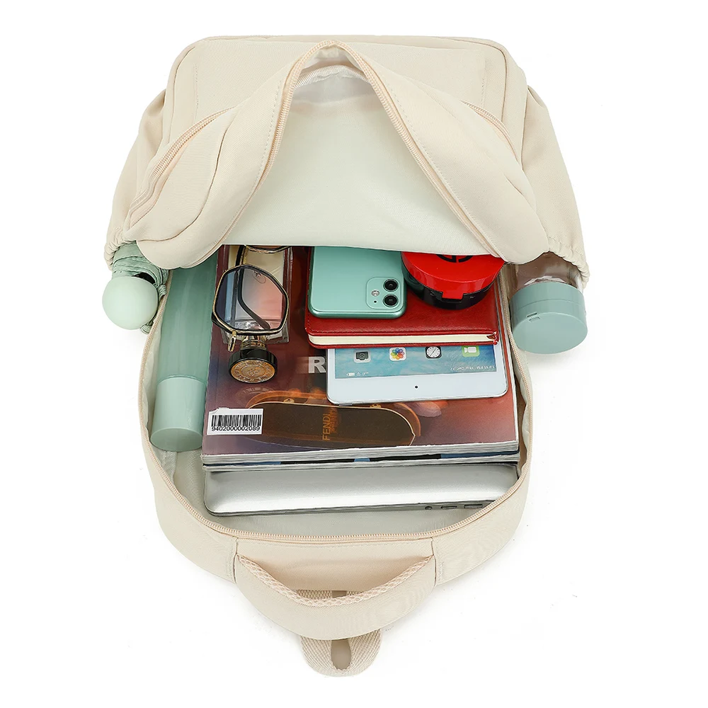 College-Student Rucksack wasserdichte Leinwand solide Bücher Tasche Männer Frauen einfache Reise Rucksäcke Schuljunge Mädchen 16-Zoll-Laptoptaschen – Detail 24
