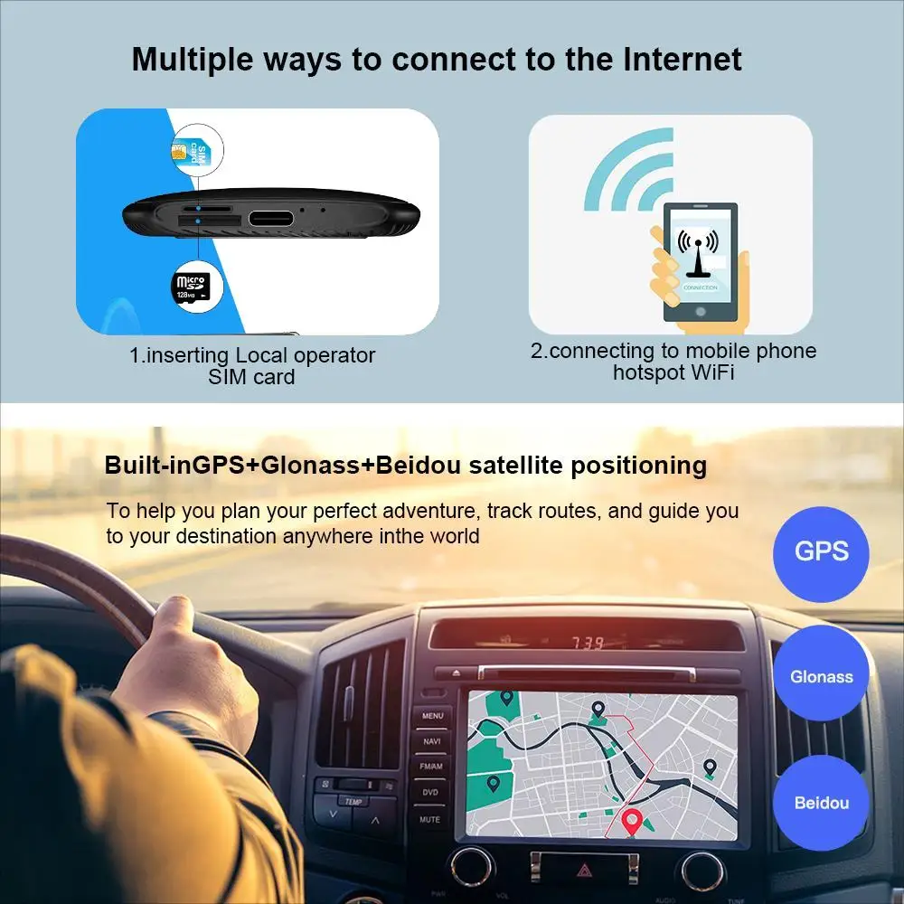 Wireless Carplay And Android Auto QCM6125 Android 13 WiFi 4g LTE Built-in GPS For Volkswagen Hyundai Volvo Ford Benz Audi Toyota