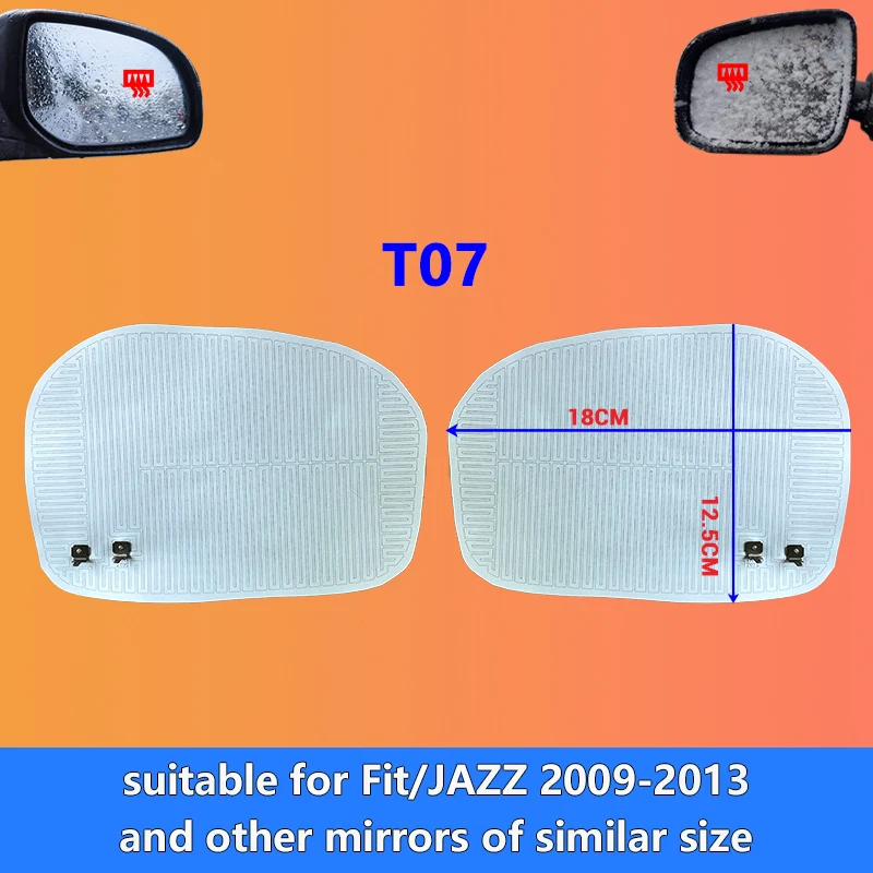 (T07) Car Rearview Mirror Heating Pad Quick Remove Ice/Frost/Rain/Fog /DC 12V High Quality Wing mirror Heater /Safe Driving