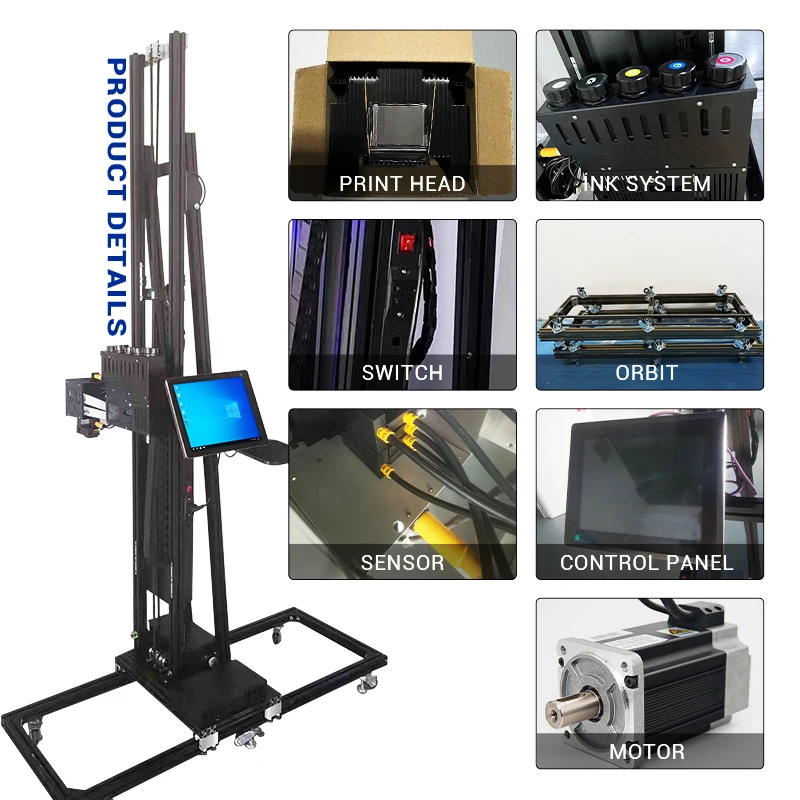 Factory Price Direct to Wall Vertical 3D CMYKW UV Print Printing Machines BK-UP700T