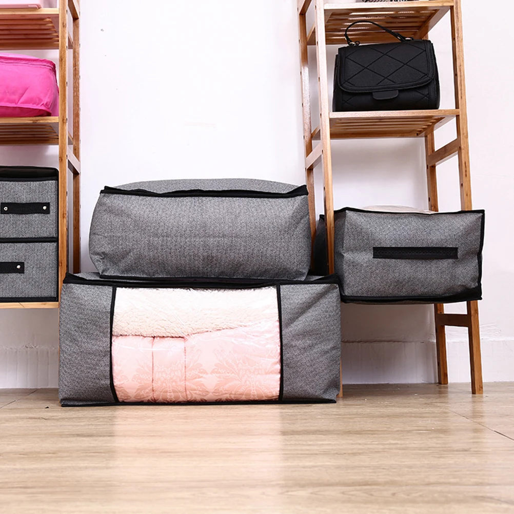 

Non Woven Fabrics Storage Bag Large Capacity Foldable Quilt Clothes Organizer Home Decor Cloth Bag Storage Bedroom Closet
