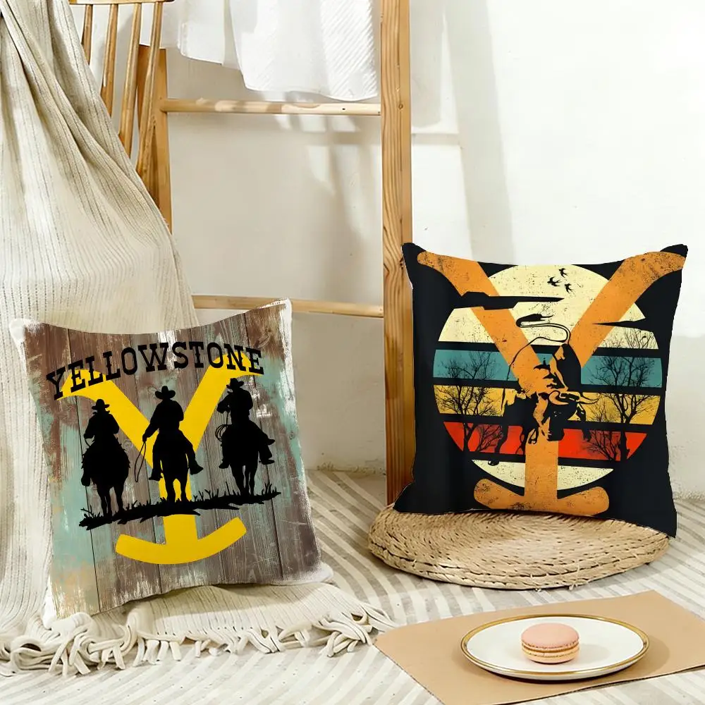 Western Drama Y-Yellowstone Cushion Cover Cozy Pillowcase Holiday House Interior Sofa Bedroom Accessories