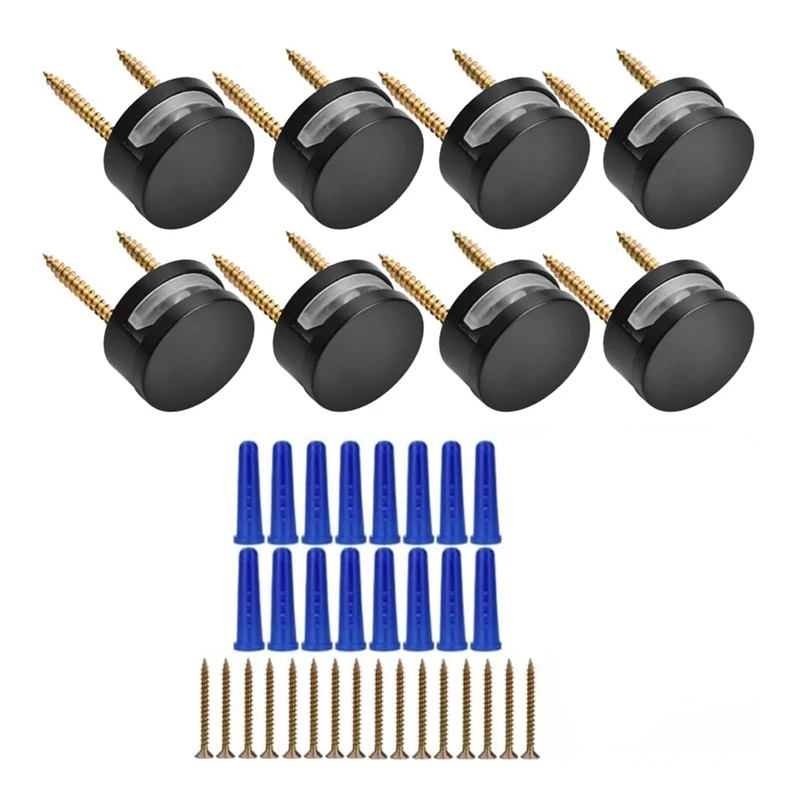 3-5Mm Çerçevesiz Ayna Montaj Donanımı 8'li Paket Çift Vidalı Sabitleme Ayna Montaj Kiti Vidalar ve Ankrajlar Kullanımı Kolay Siyah