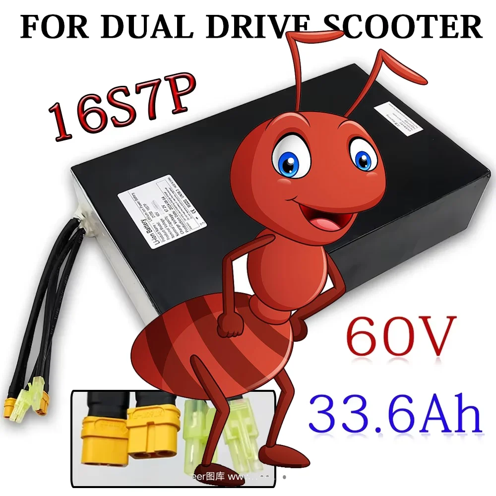 

21700 Rechargeable Lithium Battery Pack 16S7P 60V 33.6Ah Suitable For Dual Drive Scooter Battery