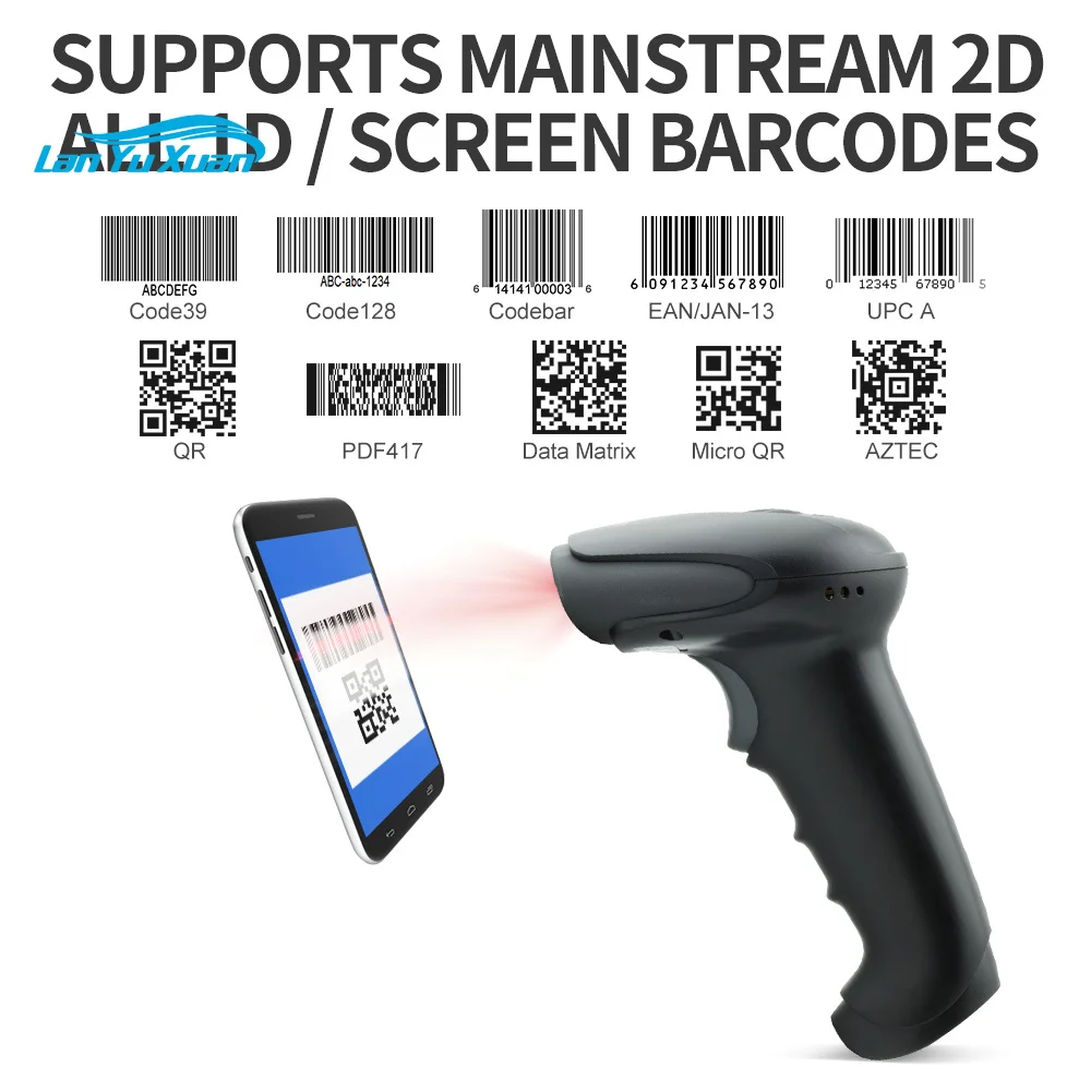 GTCODESTAR X-9701B Inventory Wireless 1D 2D Barcode Scanner Qr Code Codigo De Barras Scanners