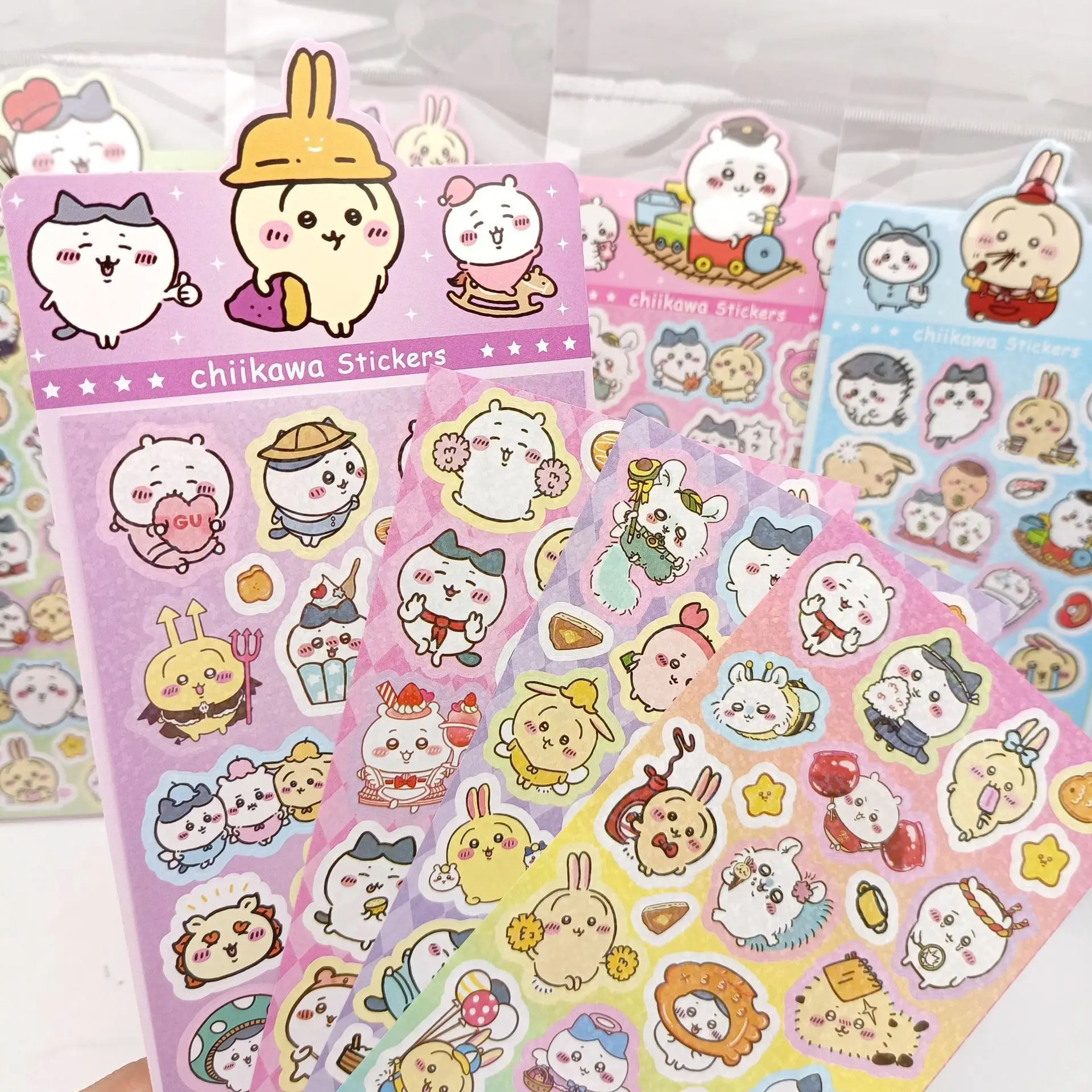 20Sheets Mix Kawaii Chiikawa Anime Stickers Cute Hand Acount  Suitcase Phone Case Laptop Stickers Kids Toys Gifts 