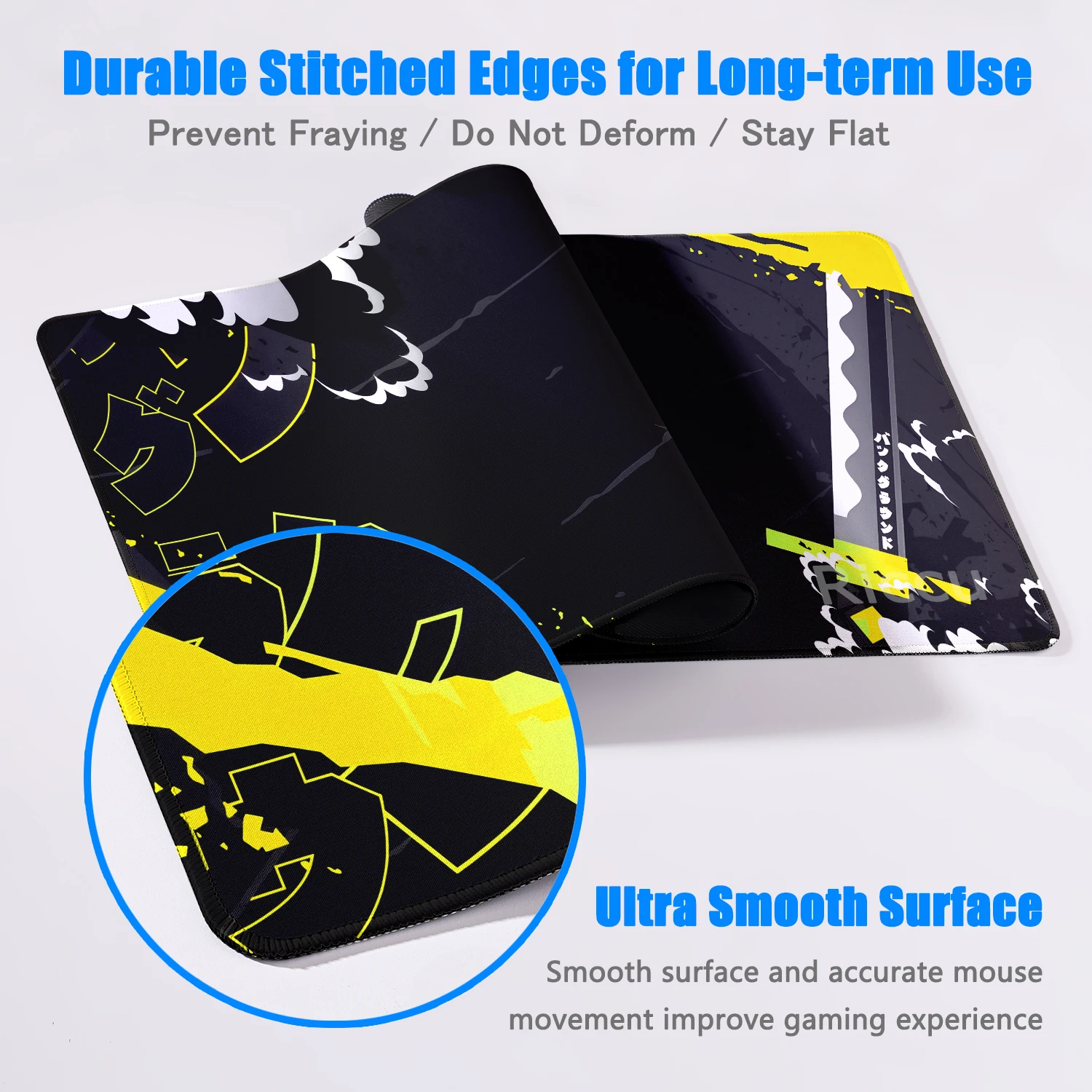 Mouse Pad Black Japanese Katana Desk Mat Large Office Computer Keyboard Mousepad Gamer Laptop Anti-slip Long Table Pad Playpad