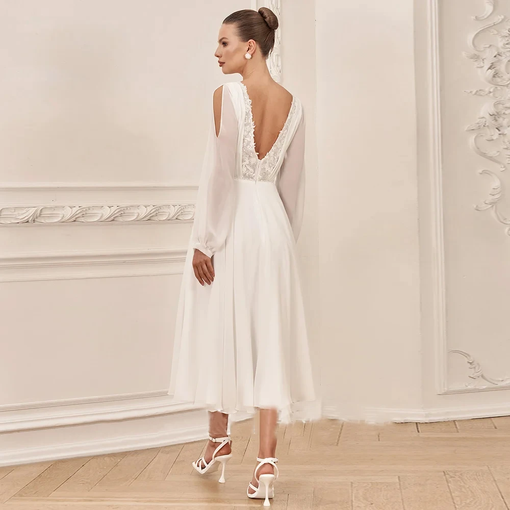 Exquisite Strapless Wedding Dresses Full Sleeve Lace Bridal Gowns Court Train Vestido De Novia Exquisite New Robe De Summer