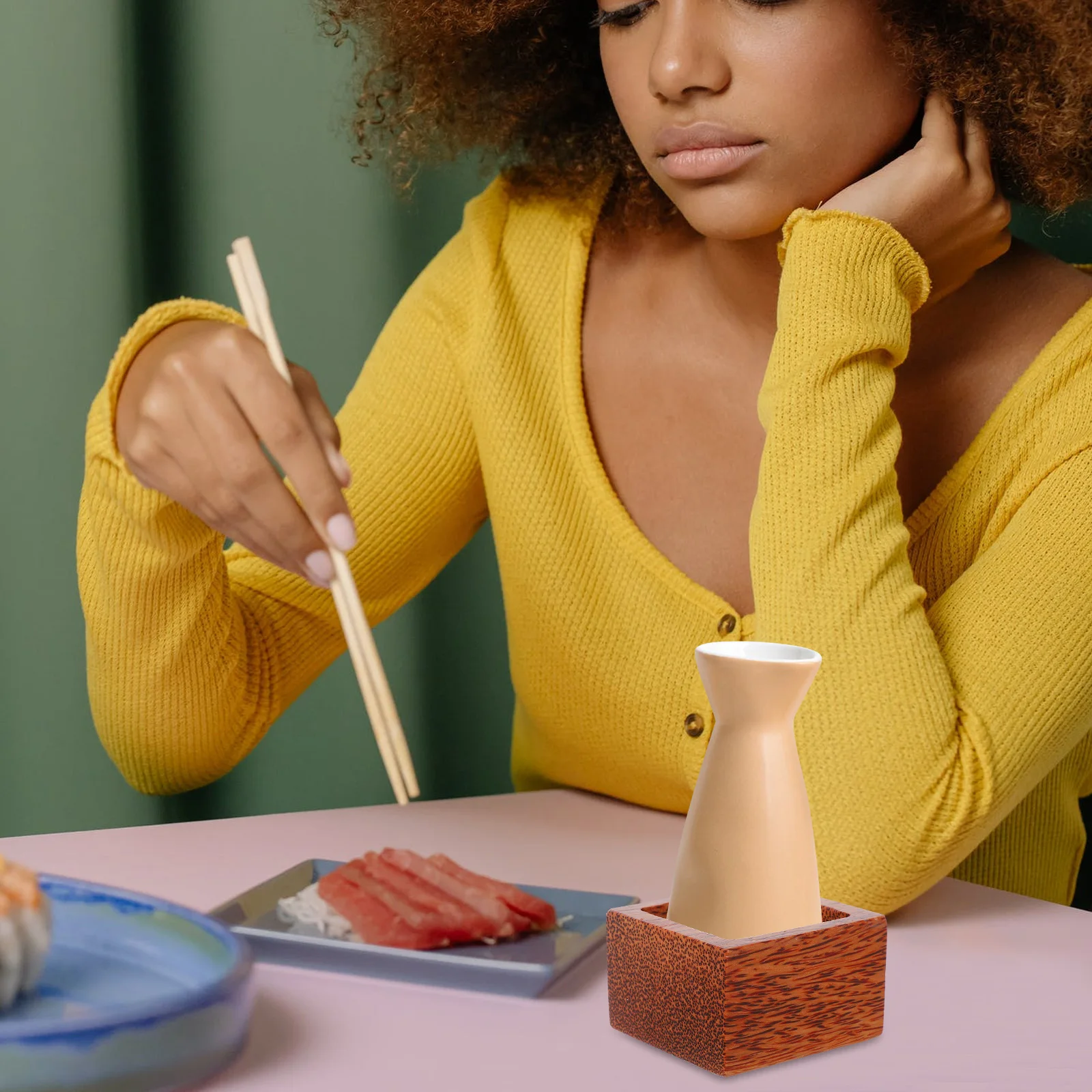 

Wooden Cup Japanese Sake Holder Hot Saki Drinking Chinese Tea Espresso Shot Mug Drinks