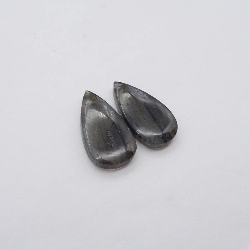 Natural Labradorite Waterdrop Earring Beads Blue Flash Gemstone Jewelry Making Supplies 27x14x5mm 6.7g