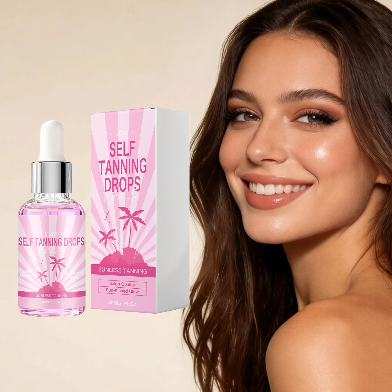 

Sunless Self Tanning Facial Drops Natural Bronze Tone Even Skin Tone Moisturizing Glowing Prevent Sunburn Self Tanner Serum 30ml