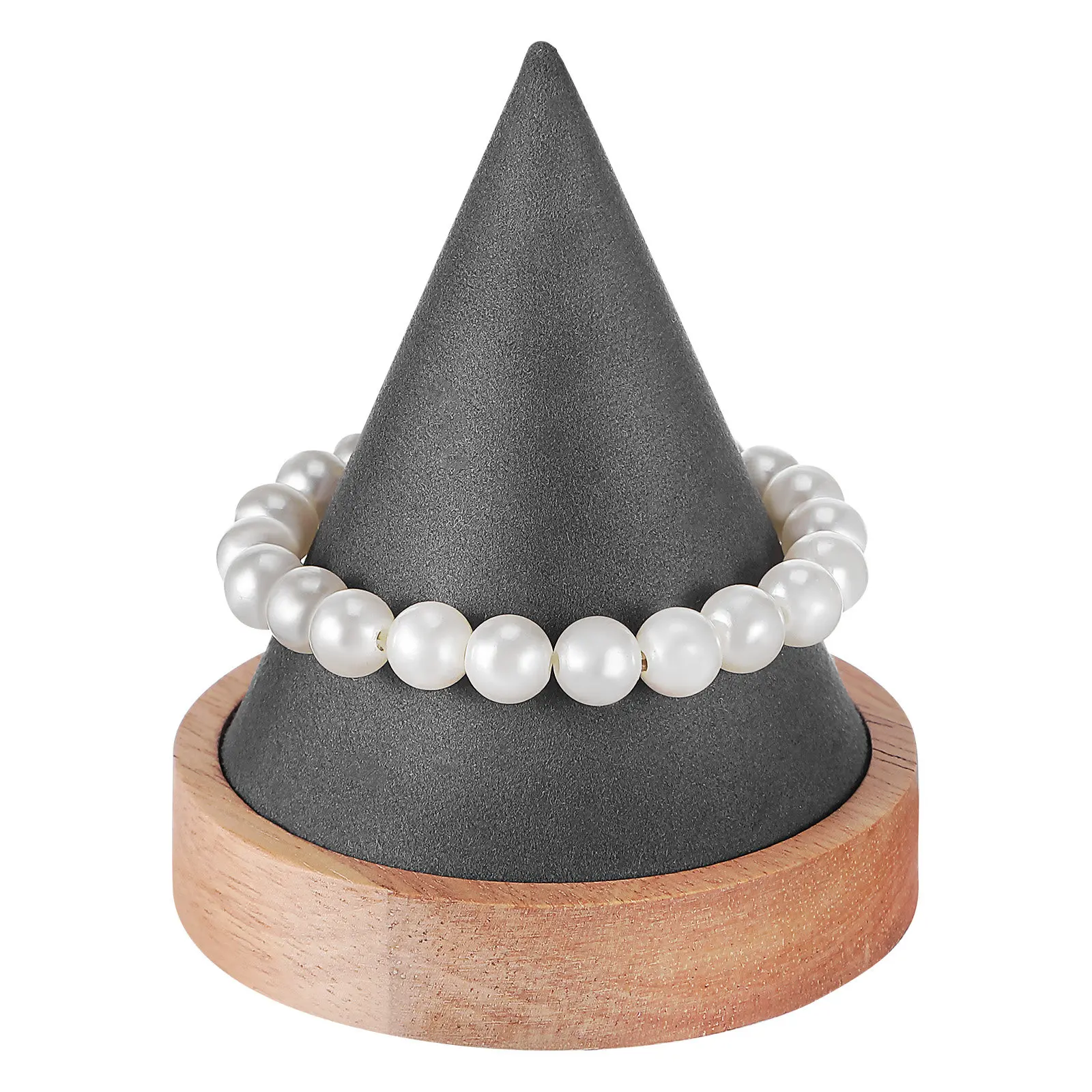 

Элегантная деревянная подставка для украшений в форме конуса, органайзер для браслетов и часов из массива дерева для розничной торговли, выставок и домашнего использования