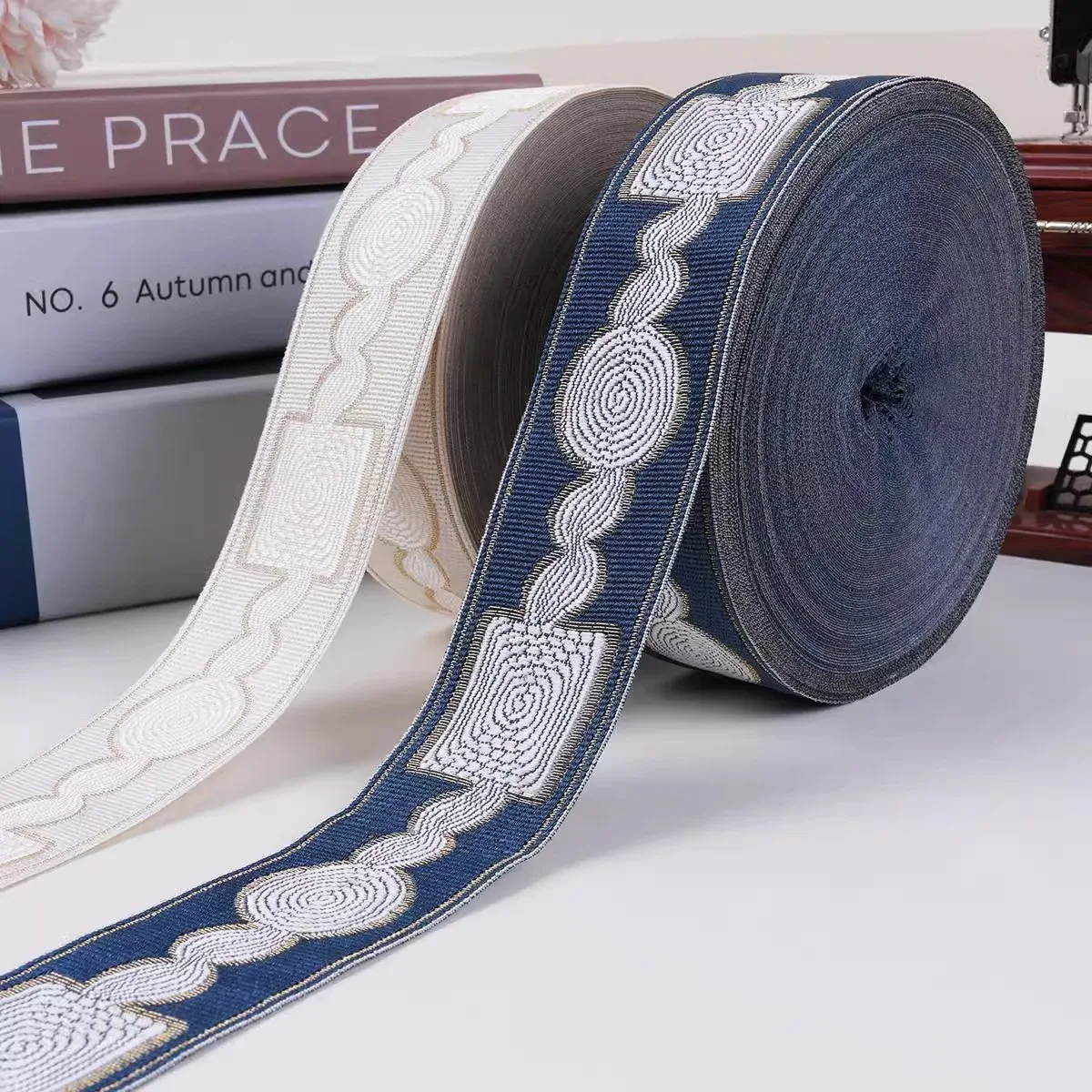 

25Meters New Sewing Straps 4CM Woven Jacquard Ribbon Webbing for Curtain Sofa Carpet Furniture Decoration