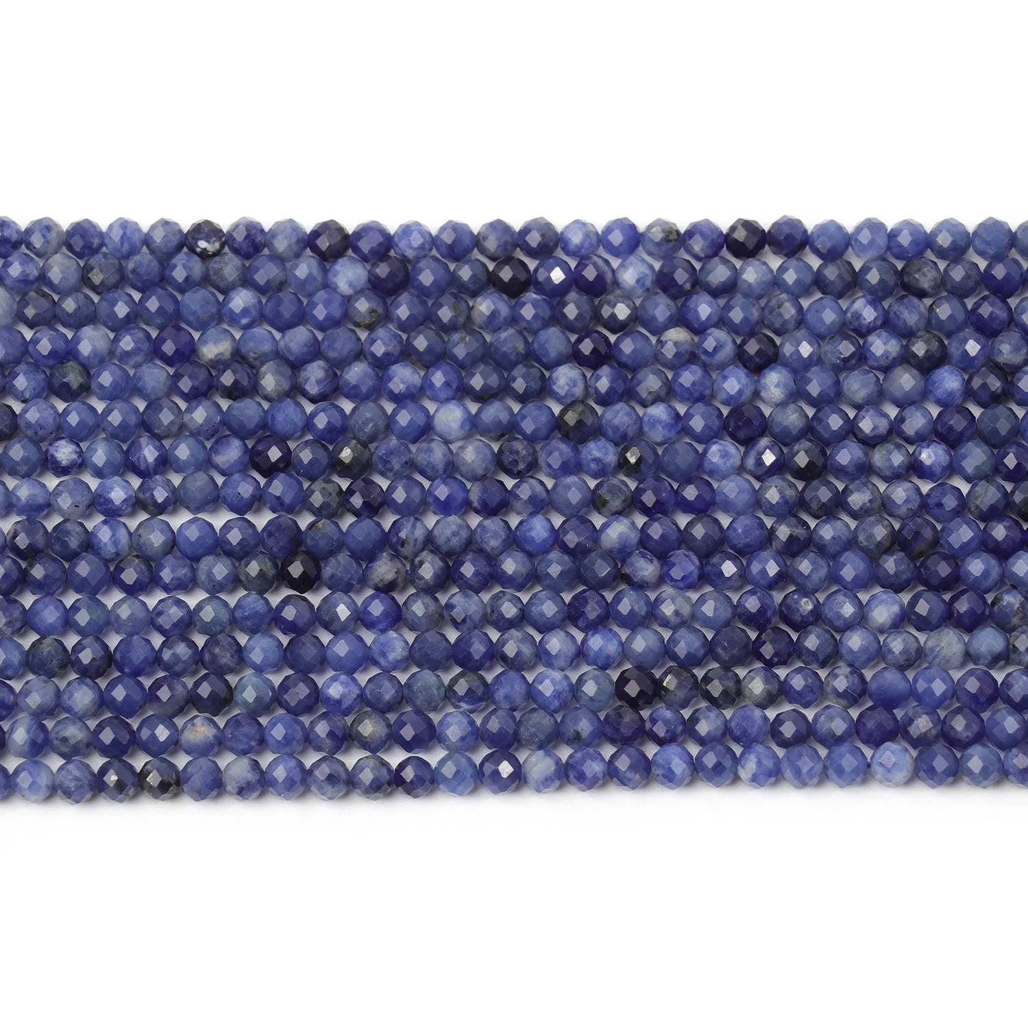 Großhandel Facettierte 2 3 4mm Naturstein Blaue Sodalith Perlen Runde Kleine Lose Perlen für Schmuckherstellung DIY Armband Halskette – Detail 3