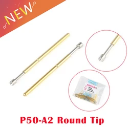 20PCS Spring Test Probe P50-A2 Round Tip Pogo Pin for Home Tool Probe Contact Finger Nickel Plated Test Probe Needle Dia 0.9mm