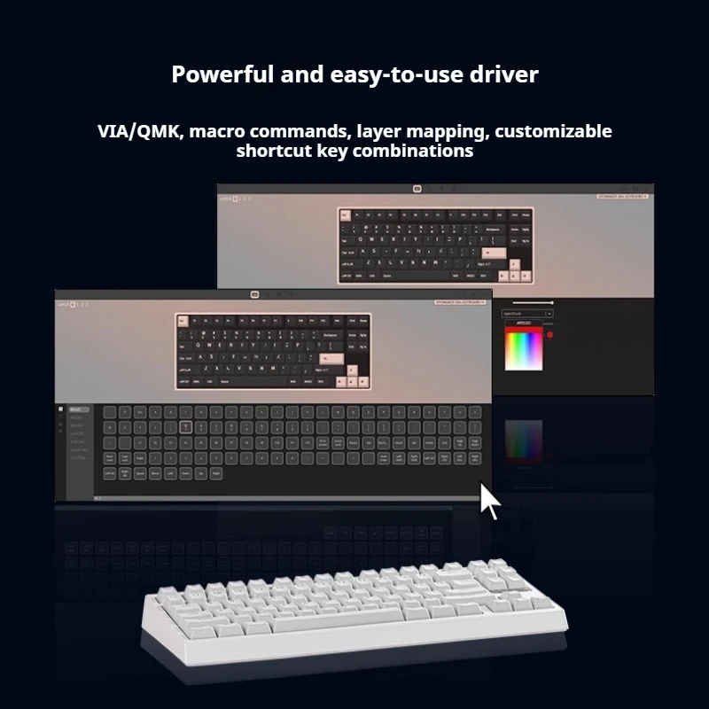 G84 Mechanical Keyboard Gasket Structure Full Key Hot Swappable Three Mode Connection ABS Frosted Fine Grain Ergonomic Design