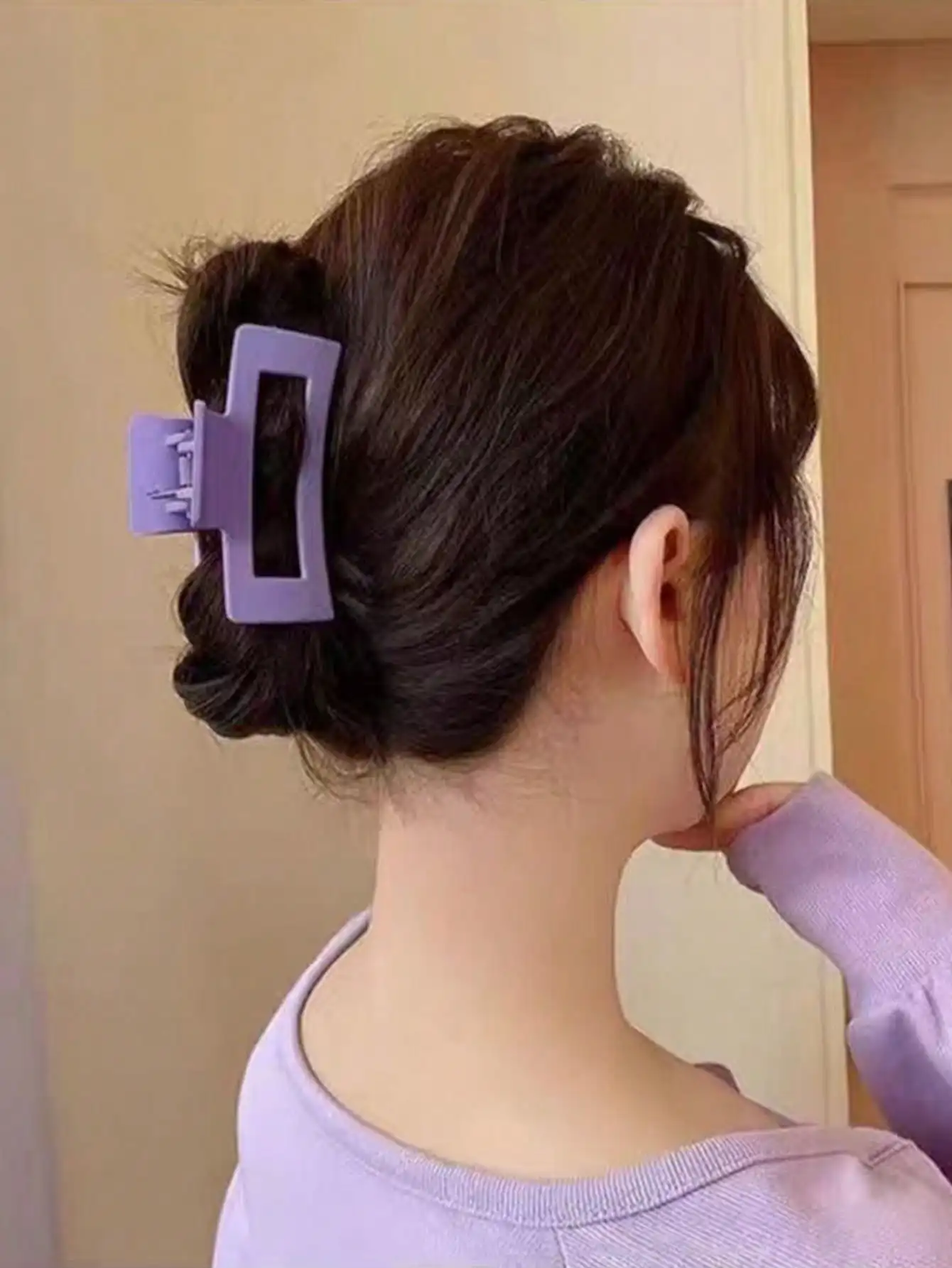4 Stück klassische schwarze Haarklammern in verschiedenen Stilen, Blumenquadrat, große Haarnadeln, rutschfeste Haar-Accessoires für Frauen, dickes Haar – Detail 16