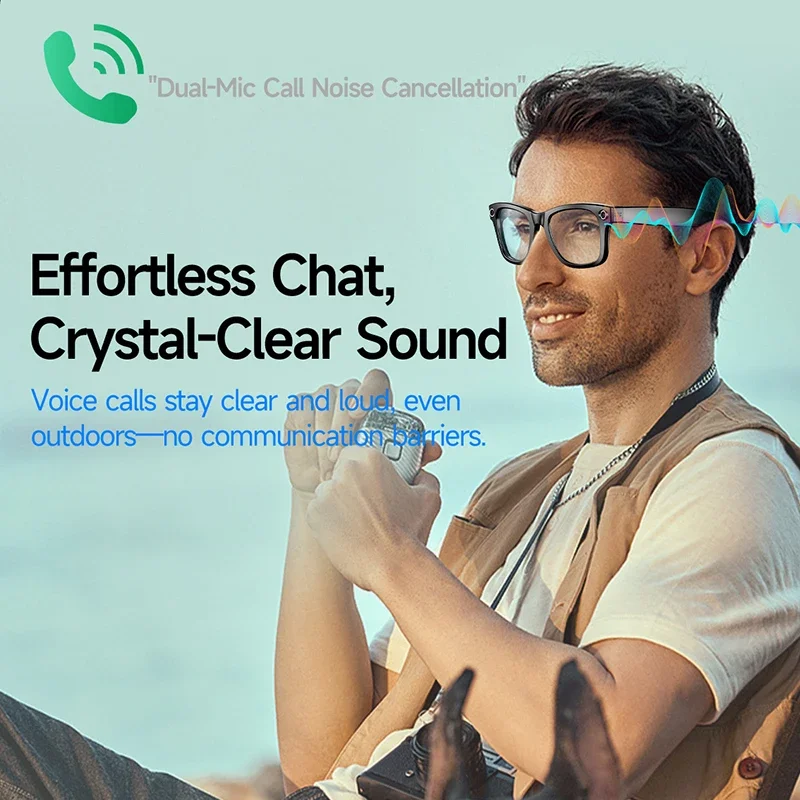 نظارات Xiaomi 6K الذكية AI 800 وات بكسل كاميرا تصوير صور فيديو مساعد صوتي ترجمة المكالمات نظارات بلوتوث مقاومة للماء #6