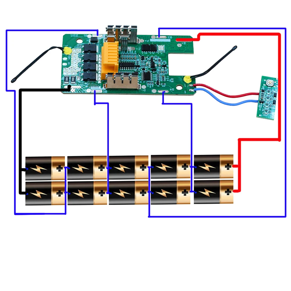 Obudowa/Pudełko na akumulator BL1830 15*21700 z płytą BMS PCB, ochrona przed wysoką natężeniem rozładowania, do samodzielnej naprawy akumulatorów Makita 18V, BL1860 BL1850 BL18120 — zdjęcie produktu 2