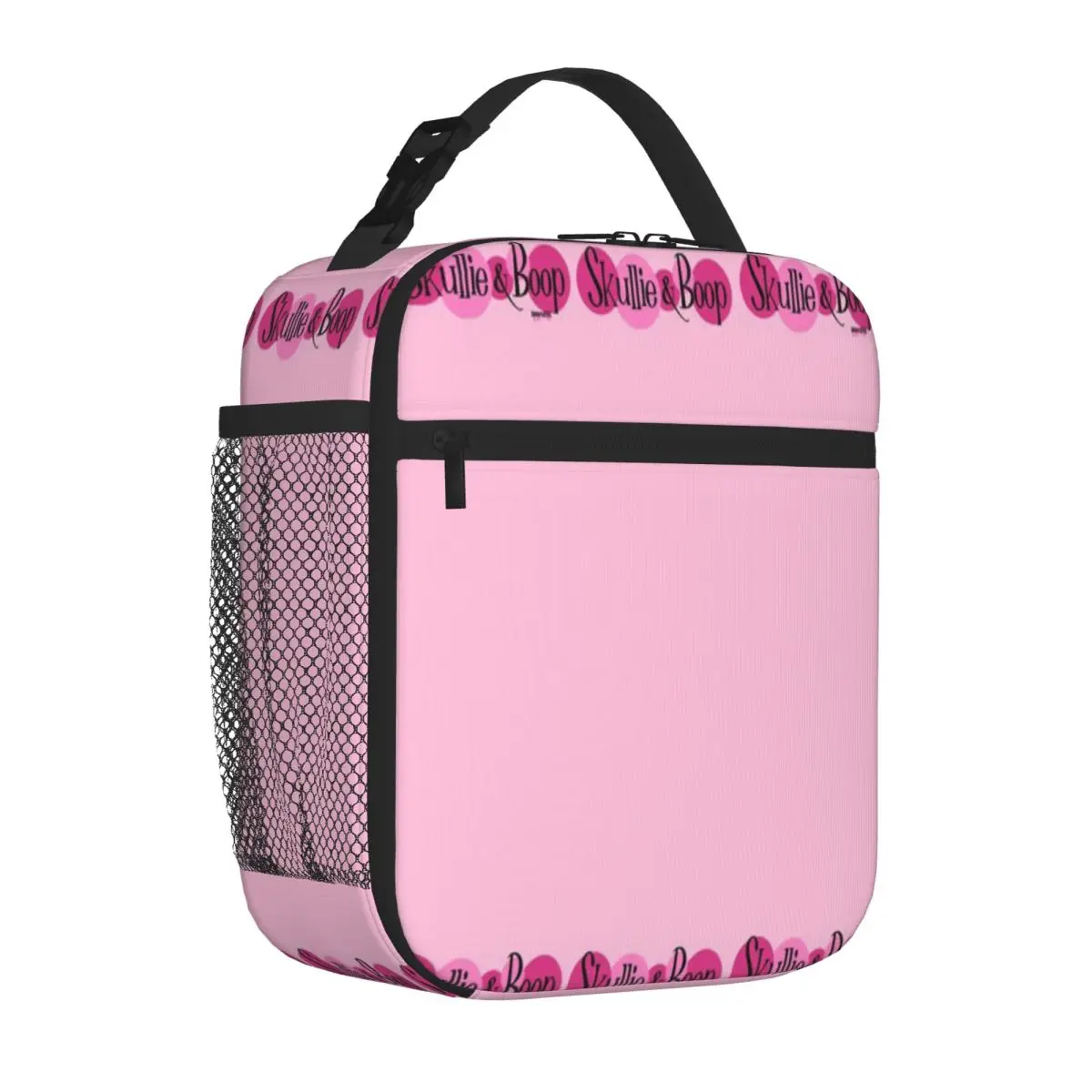Hot Sale Skullie And Boop Pink Logo Stitched Detail Lunch Box Bag Park Picnic Student Lunch Bag