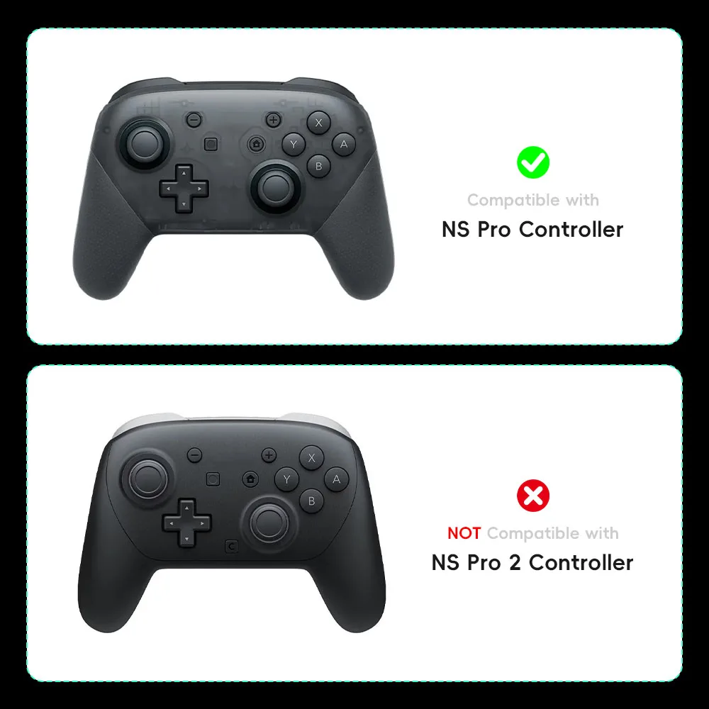 DATA FROG Compatible with Switch Pro Controller Case, Shock-Absorption Silicone Skin Cover Anti-Slip Joystick Caps view 5