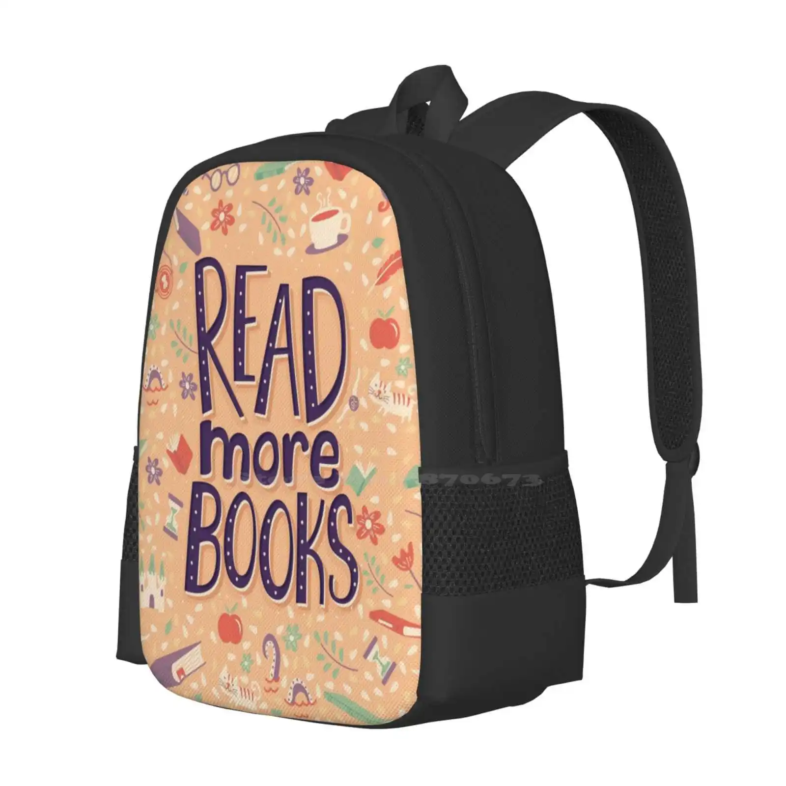 Read More Books Bag Backpack For Men Women Girls Teenage Read More Books Reading Reader Bibliophile Bookworm Pattern Lettering