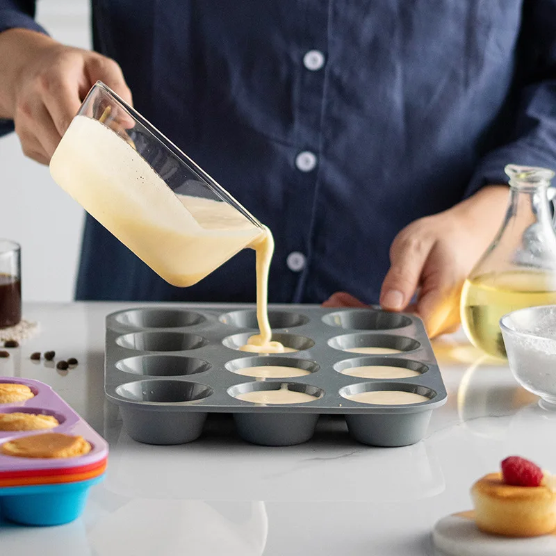 12 Holes Silicone Baking Mold for Baking 3D Bakeware Chocolate Round Sphere Mold Cupcake Pan Cake DIY Muffin Kitchen Tool